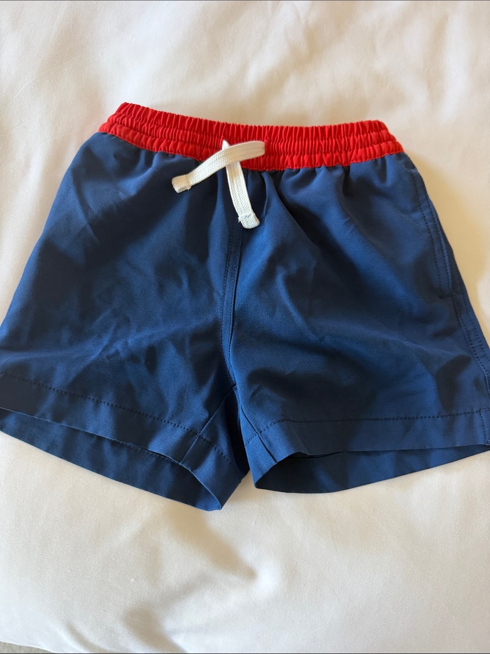 chubbies 3T Navy with Red Waistband and White Drawstring swim trunks